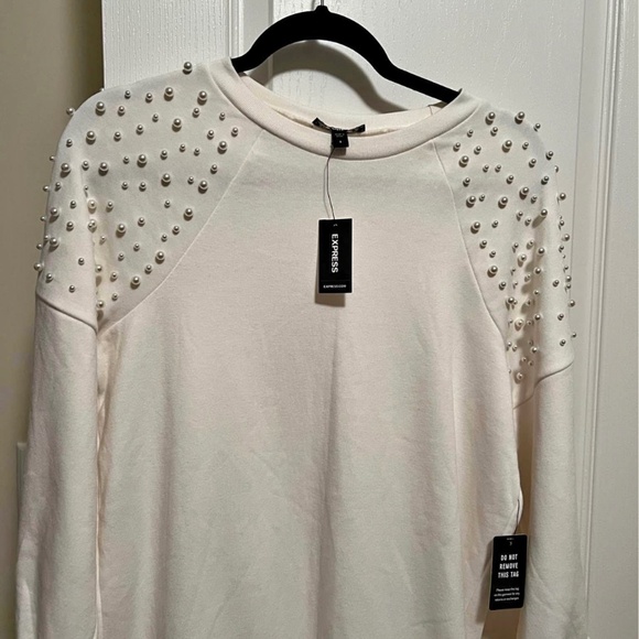 White Sweater long pearl small - Picture 1 of 2